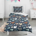 thumbnail image 1 of Chicken and Flower Duvet Cover and Pillowcase Set for Single Bedding, Bedroom Accessories for Kids Teens, 1 of 5