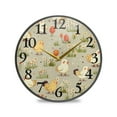 thumbnail image 1 of Chicken and Flowers Wall Clocks Battery Operated 9.5 Inch Round Clock Acrylic Silent Non-Ticking Bedroom Living Room Decorative Clocks, 1 of 10