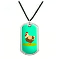 thumbnail image 1 of Chicken in Profile Military Dog Tag Pendant Necklace with Cord, 1 of 4
