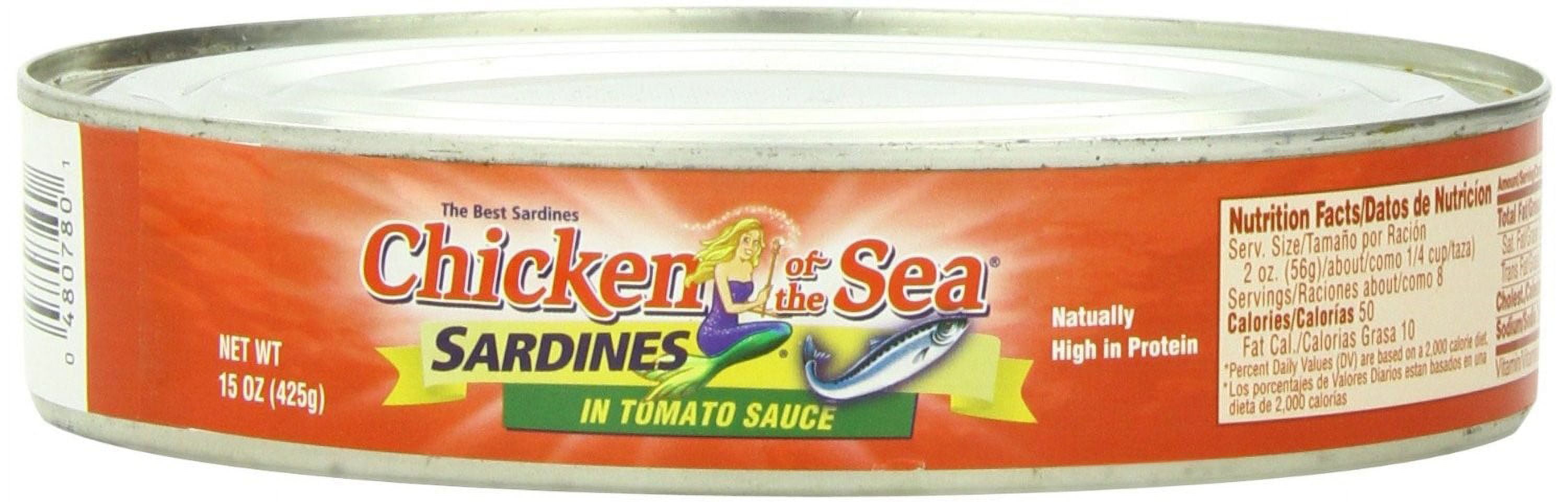 Chicken of the Sea Canned Sardines, in Tomato Sauce, 15 Oz