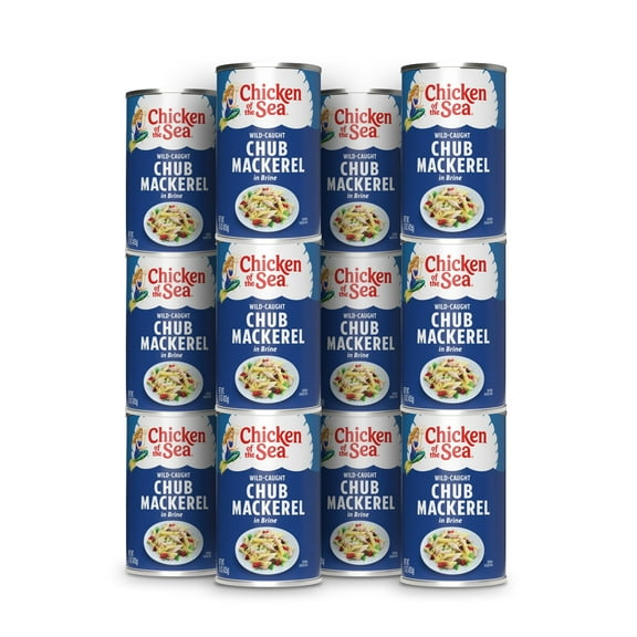 Chicken of the Sea Chub Mackerel KKS1in Brine, 15 Ounce Cans (Pack of 12), Nutrient Rich, Wild Caught Canned Mackerel