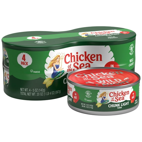 Chicken of the Sea Chunk Light Tuna in Oil 4 - 5 oz Cans