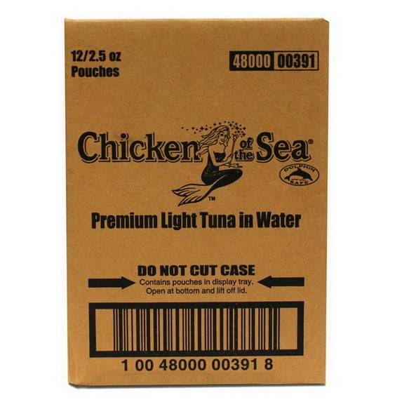 Chicken of the Sea Lite Skipjack Small Pouch Tuna, 2.5 oz - Case of 12
