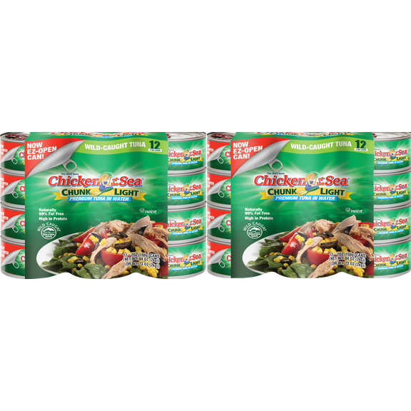 Chicken of the Sea Premium Chunk Light Tuna in Water, 7 oz, 24 ct