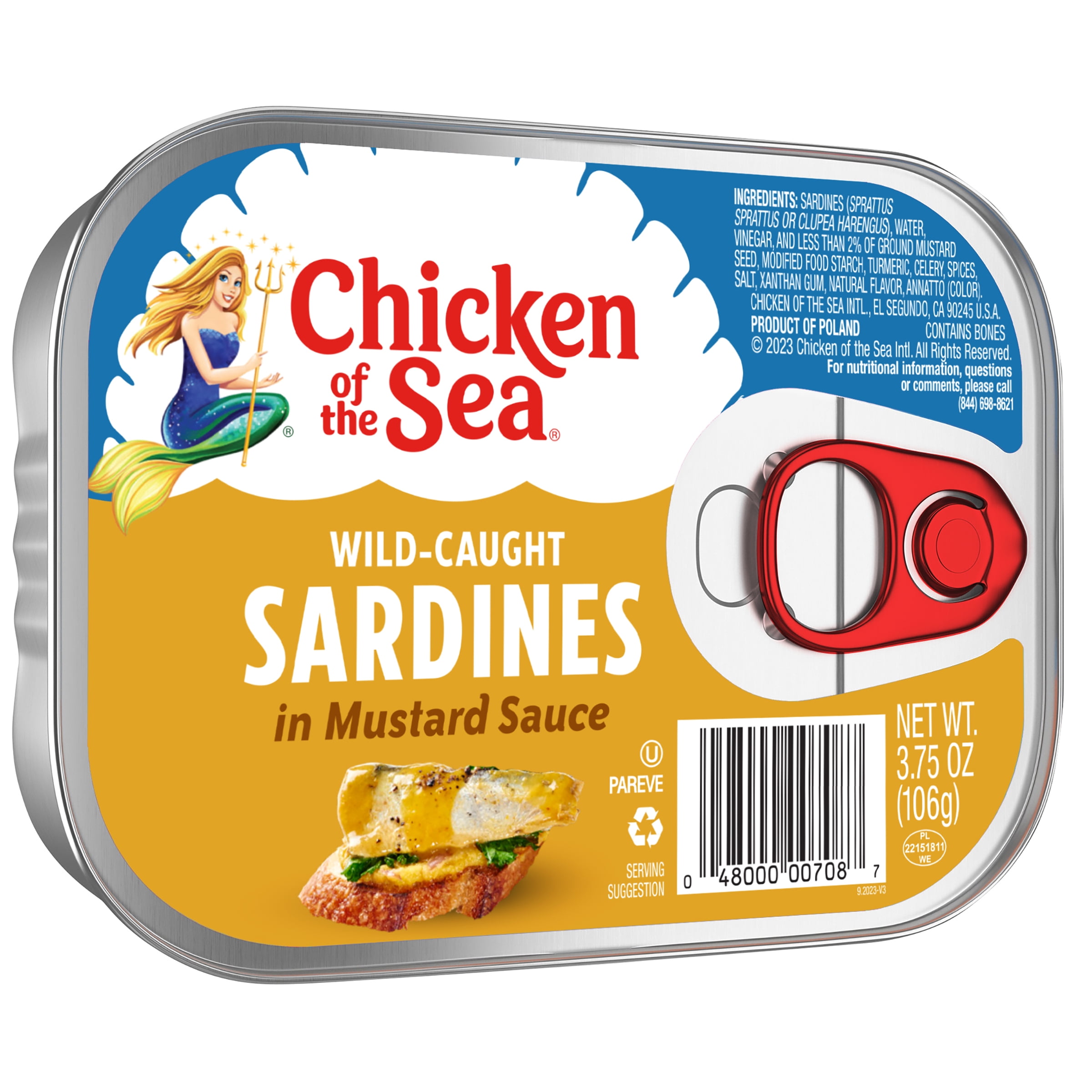 Chicken of the Sea Sardines, in Mustard Sauce, 3.75 Oz