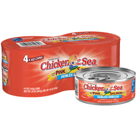 Chicken of the Sea Skinless Boneless Pink Salmon, 5 oz, 4 Cans