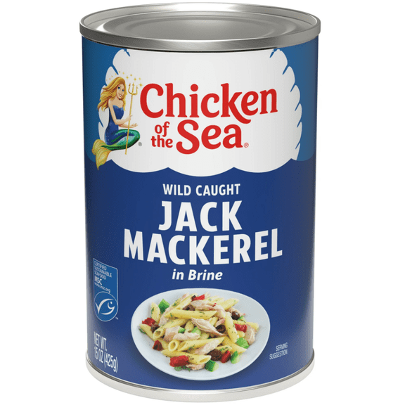Chicken of the Sea Wild Caught Jack Mackerel in Brine 15 oz (Pack of 6)