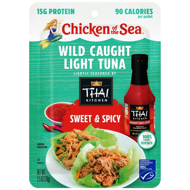 Chicken Of The Sea Light Tuna In Spring Water - Wild Caught Protein Packets (6 Count)