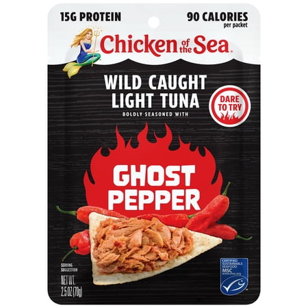 CHICKEN OF THE SEA WILD CAUGHT LIGHT TUNA PACKET, GHOST PEPPER 2.5 OZ