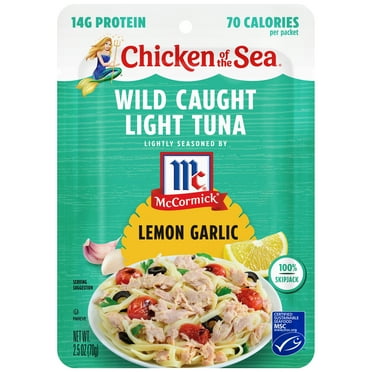Chicken of the Sea Wild Caught Light Tuna Packet, Lemon Garlic 2.5 oz