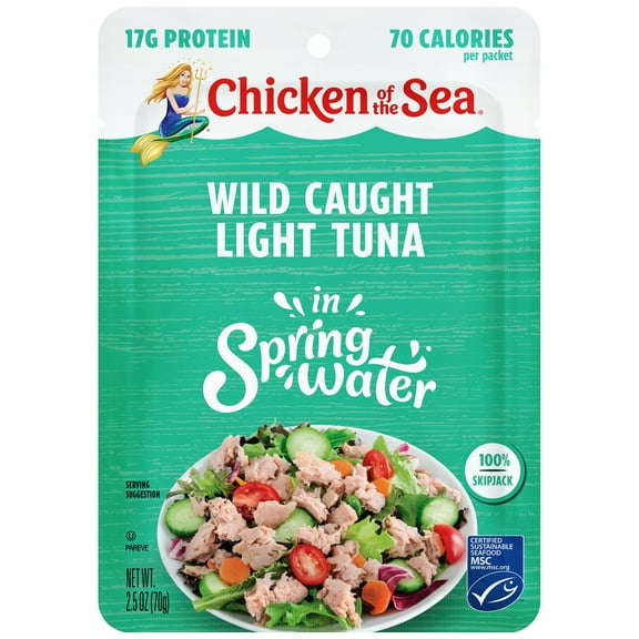 Chicken of the Sea Wild Caught Light Tuna in Spring Water Packet 2.5 oz