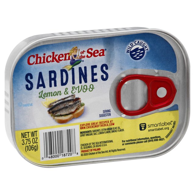 Chicken of the Sea Wild Caught Sardines in Lemon Sauce, 3.75 oz Can