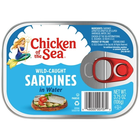 Chicken of the Sea Wild Caught Sardines in Water, 3.75 oz Can