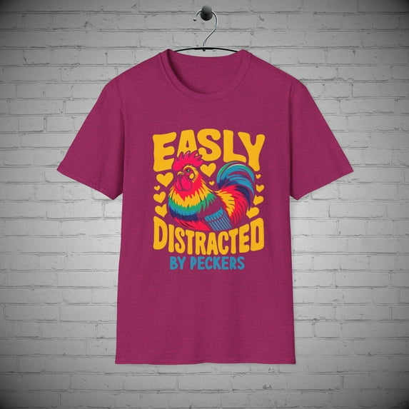 Chicken t-shirt, Funny Chicken Distracted By Peckers tee, Bird Lovers Gift