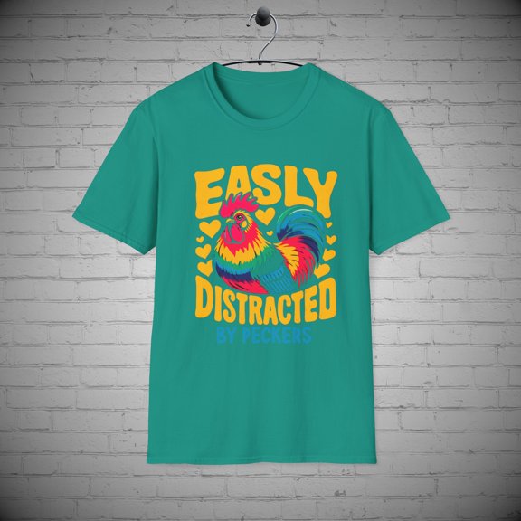 Chicken t-shirt, Funny Chicken Distracted By Peckers tee, Bird Lovers Gift