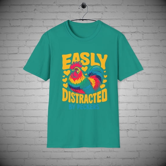 Chicken t-shirt, Funny Chicken Distracted By Peckers tee, Bird Lovers Gift