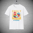 thumbnail image 1 of Chicken t-shirt, Funny Easily Distracted by Peckers tee, Chicken Lover Gift, 1 of 1