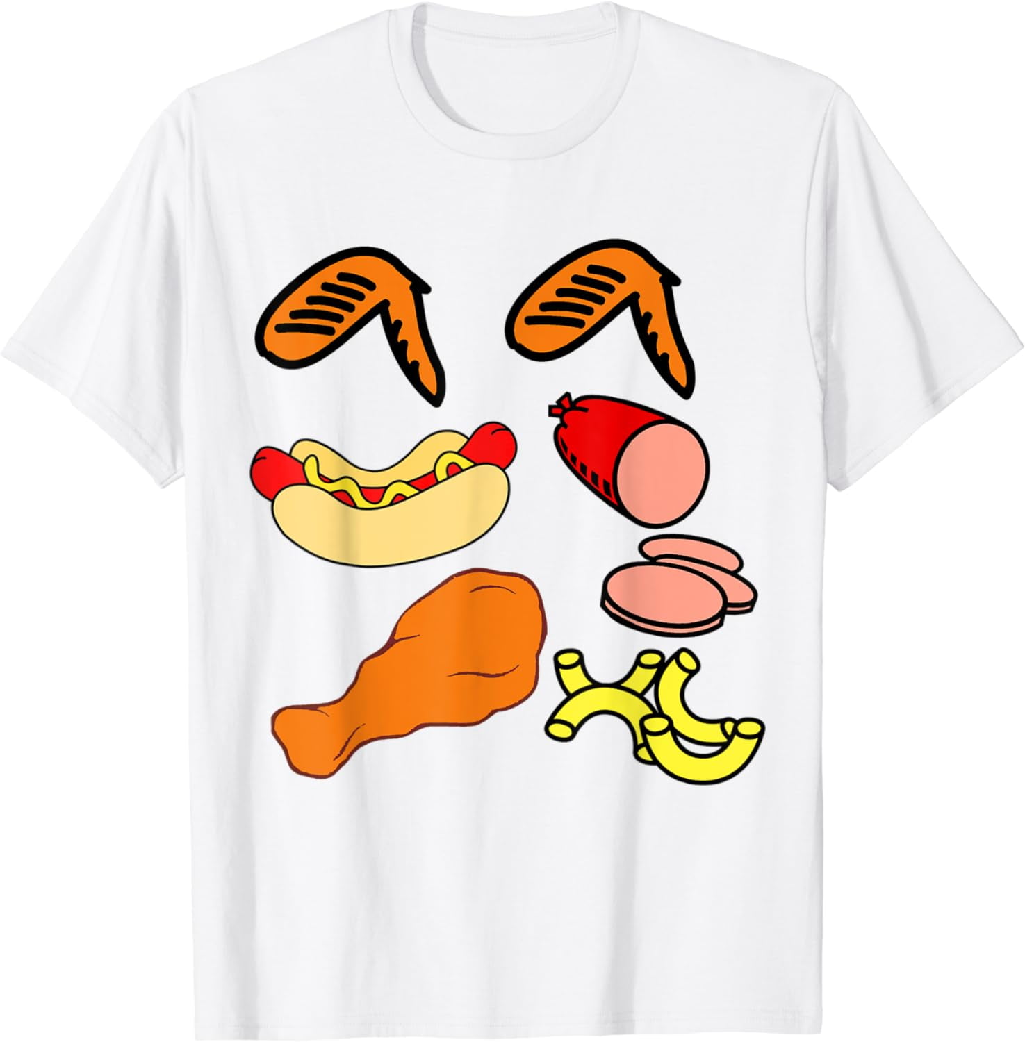 Chicken wing chicken wing hot dog and baloney funny food T-Shirt