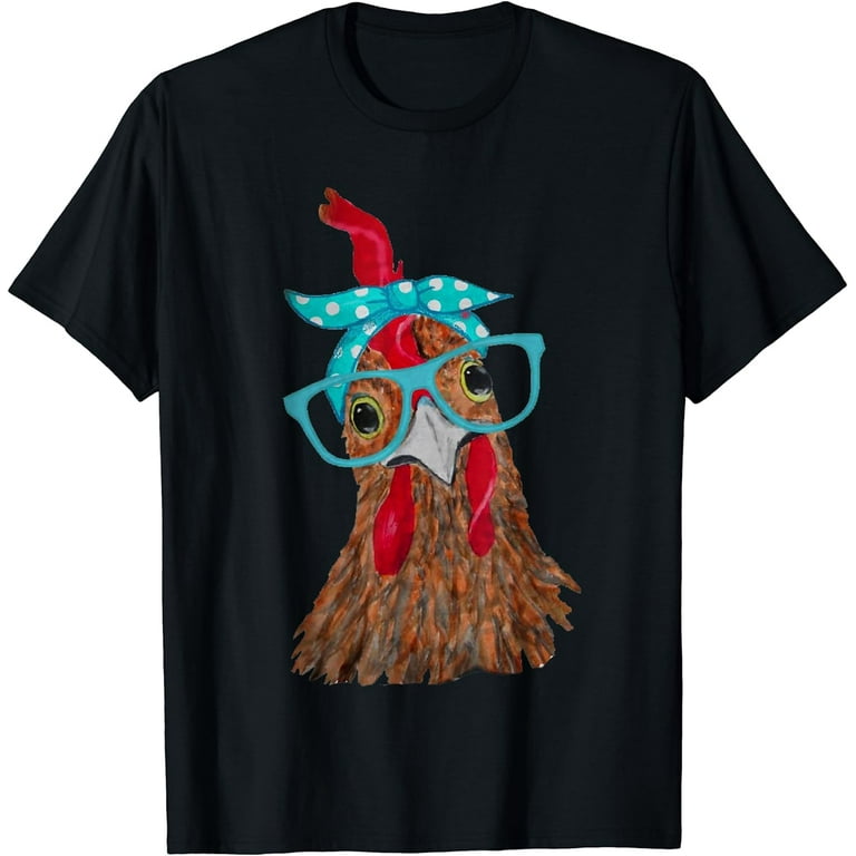 Chicken With Bandana Headband And Glasses Tshirt Chicken With Bandana Headband And Glasses Tshirt
