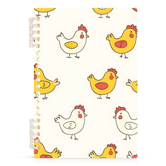 Chickens Cartoon Spiral Journal Notebook College Ruled Notebook 8.3" x 5.7" A5 Lined Thick Paper Page