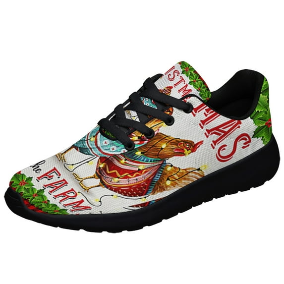 Chickens ChriStas Is Better On The Farm Shoes Sneakers Black Size 11