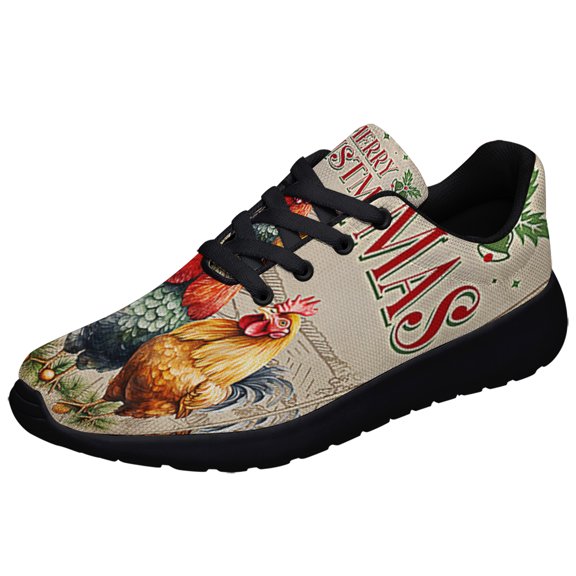Chickens ChriStas Three Hens In ChriStas Shoes Sneakers Black Size 8