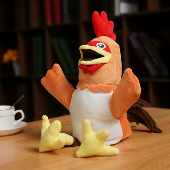 Chickens Hand Puppets Chickens Plush Puppets,9" Realistic Chickens Stuffed Animal Puppets for Kids Chickens Puppet for Adults with Movable Mouth