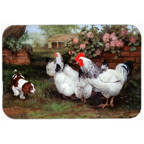 Chickens, Hens & Puppy Mouse Pad, Hot Pad or Trivet