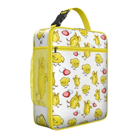 Chickens Insulated Lunch Bag Box Teen Reusable Lunch Bag with Front Pocket Cooler Tote Bag Work Beach