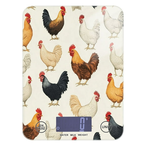 Chickens Pattern Food Scale Digital Kitchen Scale Waterproof Grams Ounces lbs for For Baking and Cooking