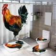 thumbnail image 1 of Chickens Print Shower Curtain Set Rustic Bathroom Set Farmhouse Rugs Toilet Lid Cover Bath Mat Farm Animals Shower Curtain, 1 of 8