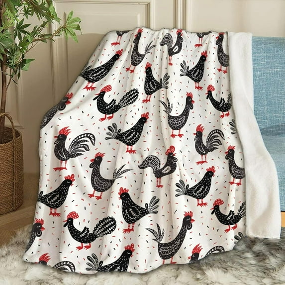 Chickens Rooster Blanket Gifts Chickens Rooster Soft Lightweight Blankets for Boys Girls Chickens Rooster Cozy Air-Conditioning Quilts Blanket Decor for Couch 60"x50" for Teens