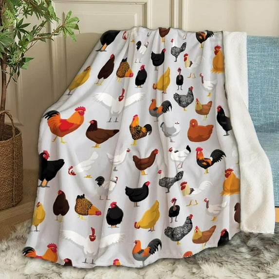 Chickens Rooster Blanket Gifts Chickens Rooster Soft Lightweight Blankets for Boys Girls Chickens Rooster Cozy Air-Conditioning Quilts Blanket Decor for Couch 50"x40" for Kids