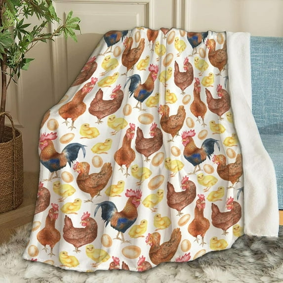 Chickens Rooster Blanket Gifts Chickens Rooster Soft Lightweight Blankets for Boys Girls Chickens Rooster Cozy Air-Conditioning Quilts Blanket Decor for Couch 60"x50" for Teens