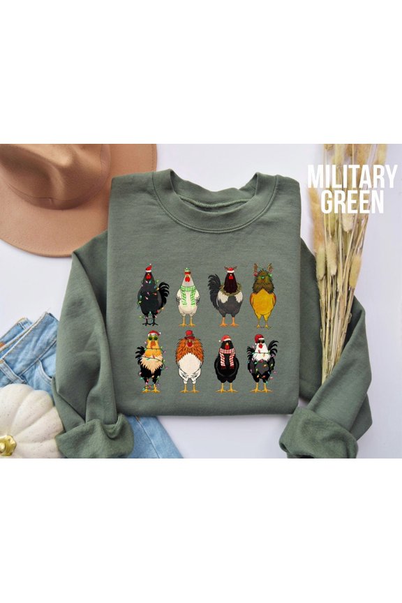 Chickens season Sweatshirt: Farm Animal Sweater All Size S-5Xl