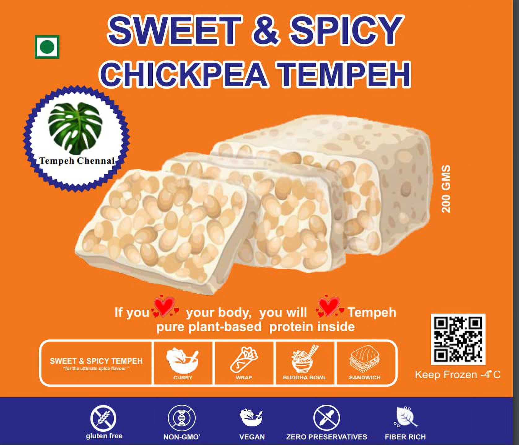 Chickpea Tempeh Sweet & Spicy Original, 200G Veg/Vegan Protein Ready