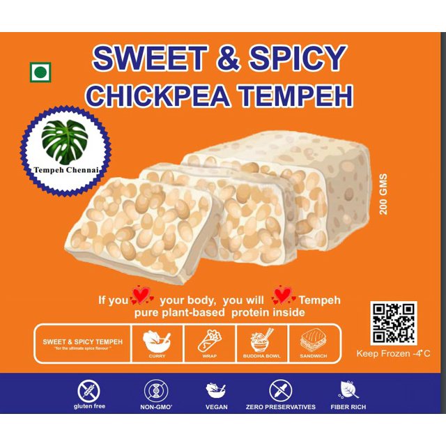 Chickpea Tempeh Sweet & Spicy Original, 200G Veg/Vegan Protein Ready