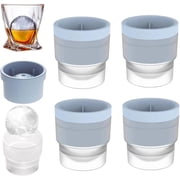 Chiclify Ice Ball Molds, 2.5in Slow Melting Round Ice Cube Mold with Lids, Non-BPA Stackable Easy-Release Silicone Ice Balls Maker Mold for Bourbon and Drinks