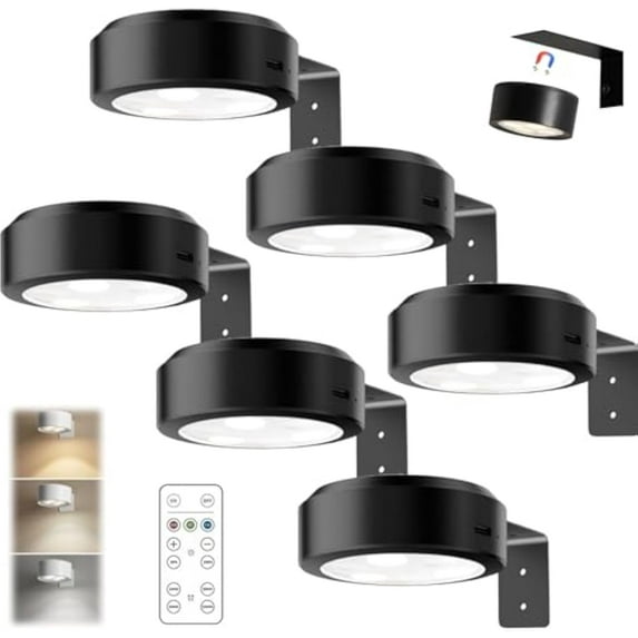 Chiclify Picture Lights,Topveden Lights for Pictures on Wall,No Drill Magnetic Wall Decor Wireless Display Wall Sconces with 13-Col RGB /3-Color Temperature Lamps (Battery-B,6pc,3)