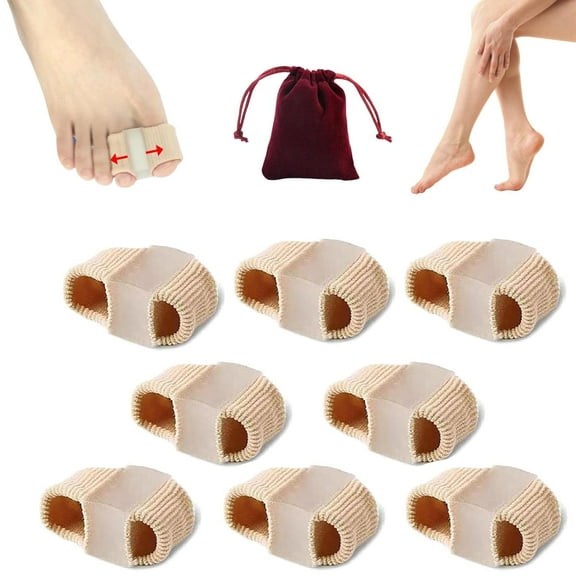 Chiclify Toe Spacers, Premium Elastic Toe SeparatorsComfortable Pain Relief & Alignment for Women Men, Silicone Double Hole Corrector, Ergonomic Design, For Daily Use (1.5cm,8pcs)