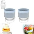thumbnail image 1 of Chiclify ice ball, Reusable Silicone Large DIY Round Ice Cube, 2.5 Inch Mold for Bourbon Whiskey, Cocktails, Easy to Demould and Clean, Bourbon Gifts for Men (Blue,2 Pcs), 1 of 7
