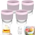 thumbnail image 1 of Chiclify ice ball, Reusable Silicone Large DIY Round Ice Cube, 2.5 Inch Mold for Bourbon Whiskey, Cocktails, Easy to Demould and Clean, Bourbon Gifts for Men (Pink,4 Pcs), 1 of 8