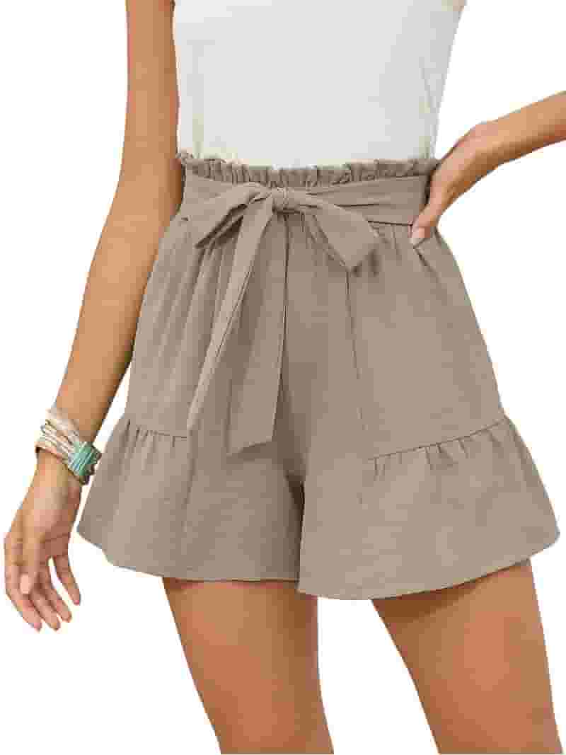 Chiclily Knee Mid-Length High Waistband Fashion Shorts, Wide Chiclily Knee Mid-Length High Waistband Fashion Shorts, Wide
