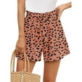 thumbnail image 1 of Chiclily Summer High Waist Wide Leg Shorts for Womens Casual Loose Elastic Waist Lounge Beach Shorts with Pockets, US Size Medium, Pink Leopard, 1 of 7