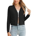 thumbnail image 1 of Chiclily Women Lightweight Cardigan Long Sleeve V Neck Casual Knit Cardigan Sweaters, US Size XL in Black, 1 of 6