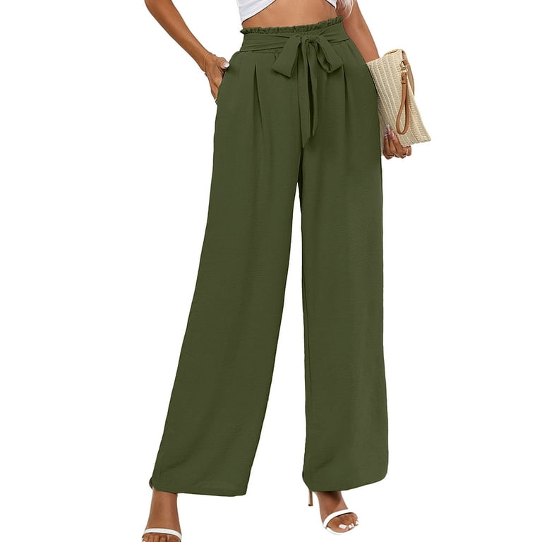 Chiclily Women Wide Leg Pants with Pockets High Waist Loose