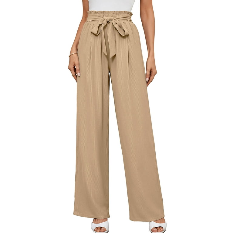 Sexy Striped High Waist Women Pants Casual Wide Leg Pants Elastic Pockets Sexy Striped High Waist Women Pants Casual Wide Leg Pants Elastic Pockets