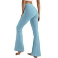 thumbnail image 1 of Chiclily Women's Flare Leggings, High Waist Joggers, Tummy Control Workout Yoga Pants,Blue Gray, Size L, 1 of 5