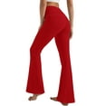 thumbnail image 1 of Chiclily Women's Flare Leggings, High Waist Joggers, Tummy Control Workout Yoga Pants,Red, Size L, 1 of 5