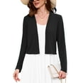 thumbnail image 1 of Chiclily Women's Long Sleeve Black Cropped Cardigans Sweaters Open Front Knit Short Shrugs for Dresses, Size L, 1 of 6